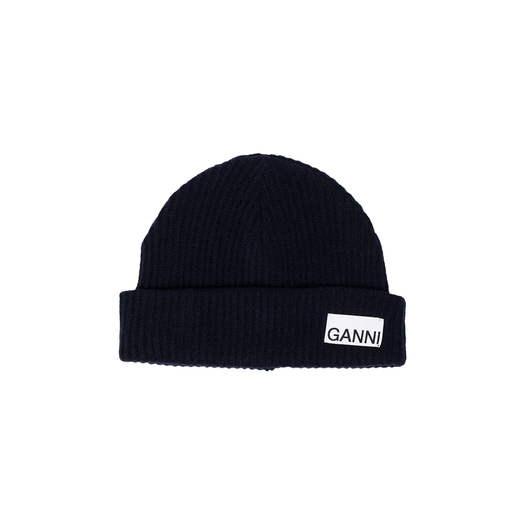 GANNI Logo Beanie 'Black'