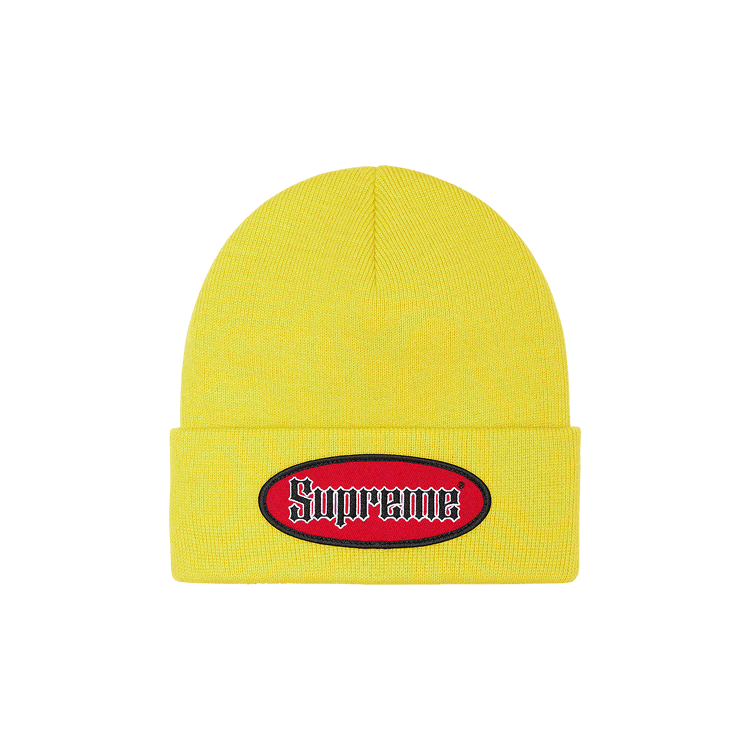 Supreme Oval Patch Beanie 'Yellow'