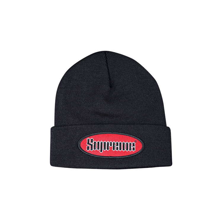 Supreme Oval Patch Beanie 'Black'