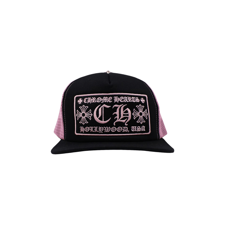 Chrome Hearts Hollywood Trucker Hat 'Black/Pink'