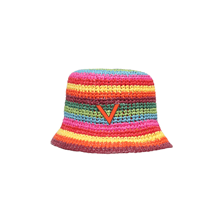 Valentino Crochet Rainbow Bucket Hat 'Multicolor'