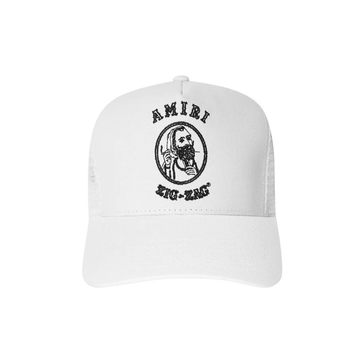 Amiri Zig Zag Trucker Hat 'White/Black'