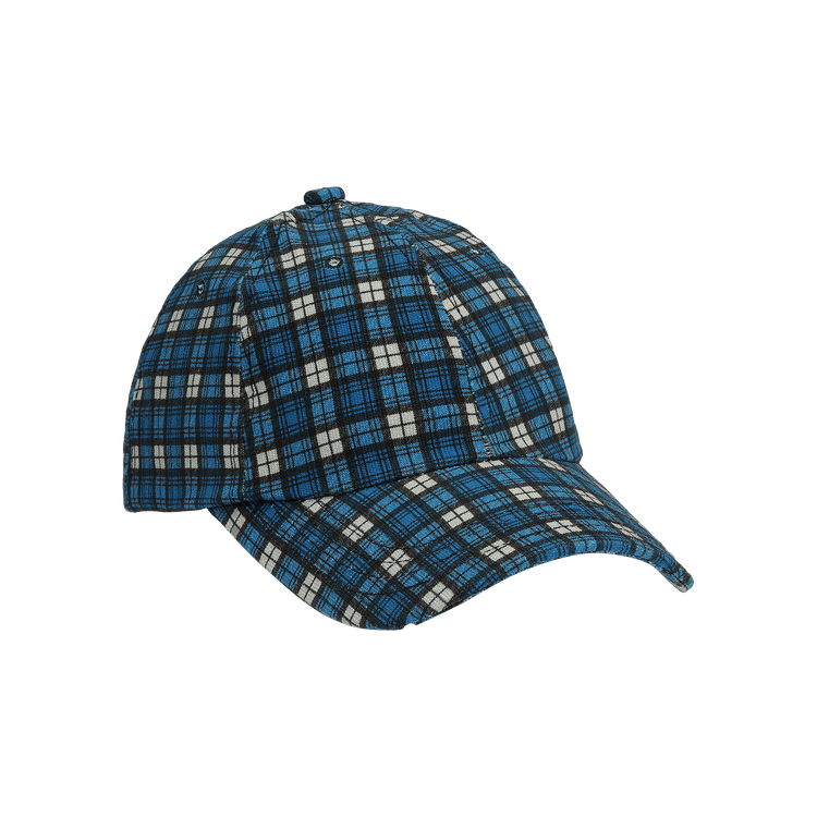 Ganni Cotton Canvas Cap 'Check Azure Blue'