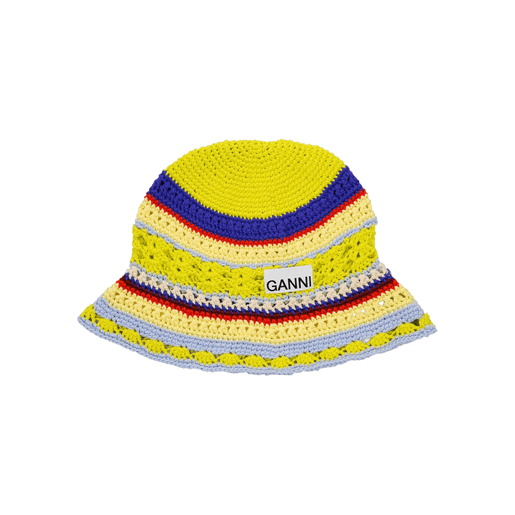 Ganni Cotton Crochet Bucket Hat 'Heather'