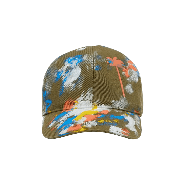 Palm Angels Painted Palm Cap 'Military/Orange'