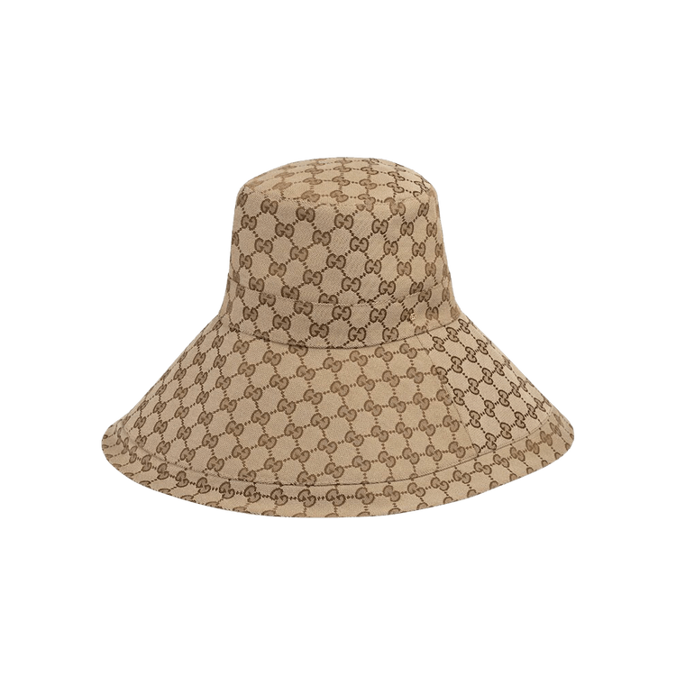 Gucci GG Canvas Wide Brim Hat 'Beige/Ebony'