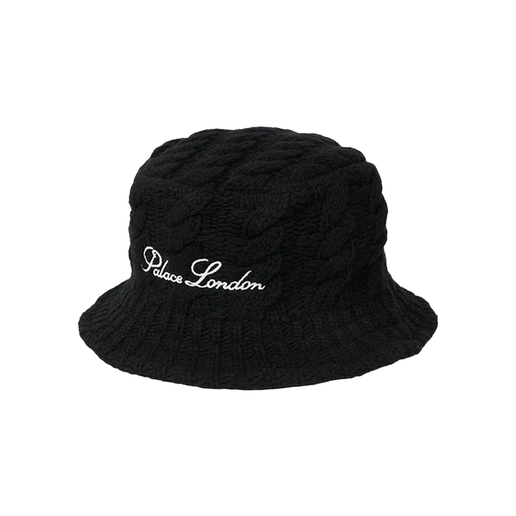 Palace Cable Knit Bucket Hat 'Black'