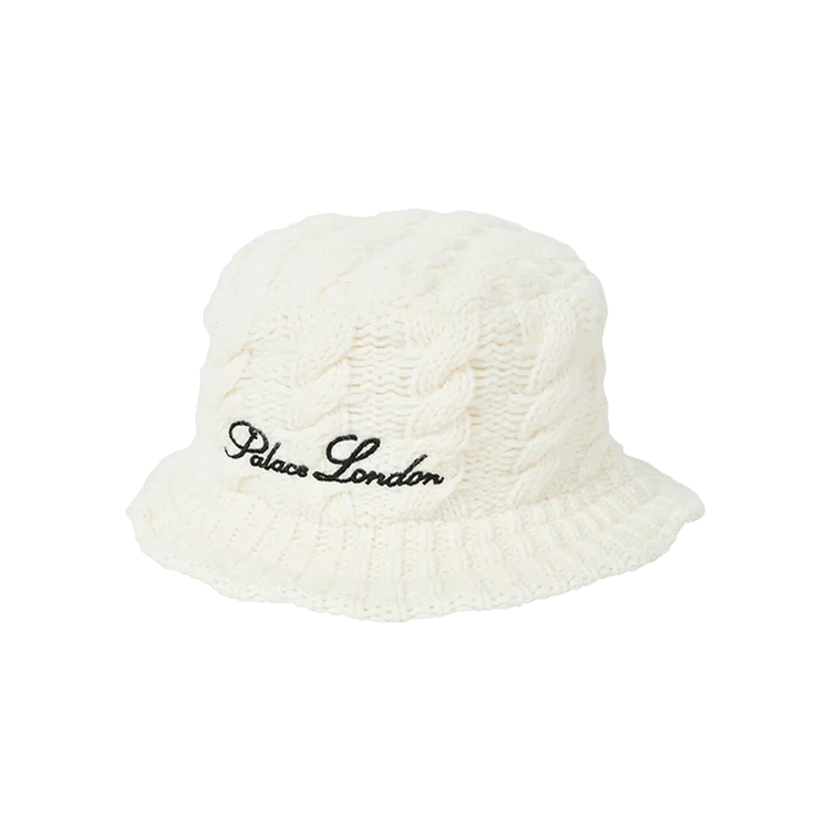 Palace Cable Knit Bucket Hat 'White'