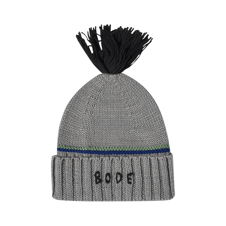Bode Stripe Roll-Up Tassel Beanie 'Yellow'