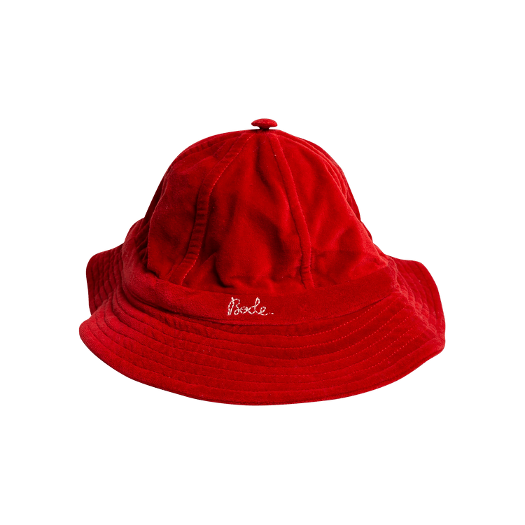 Bode Velvet Signature Bucket Hat 'Red'