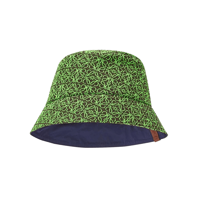 Loewe All Over Anagram Jacquard Reversible Bucket Hat 'Apple Green'