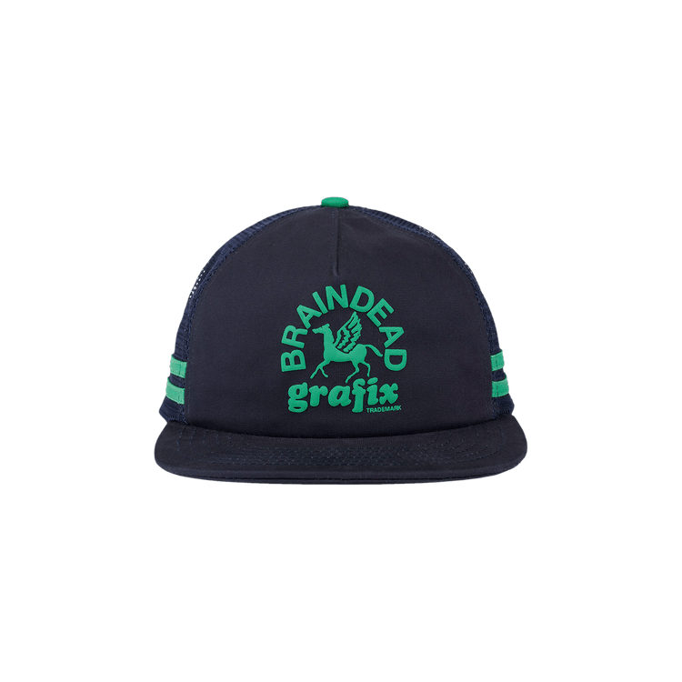 Brain Dead Grafix 5 Panel Trucker Cap 'Navy/Teal'