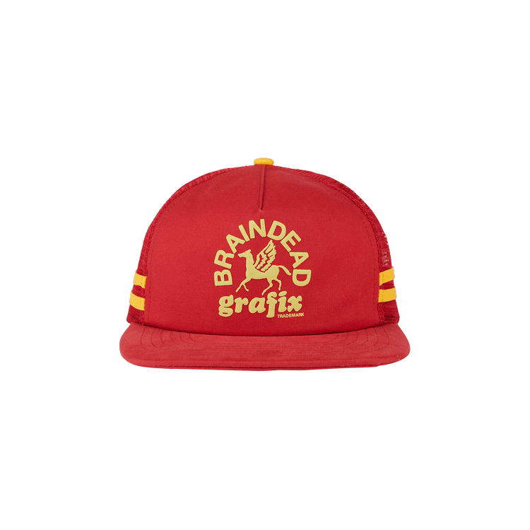 Brain Dead Grafix 5 Panel Trucker Cap 'Red'