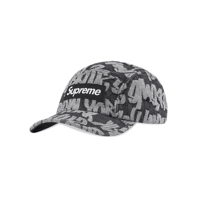 Supreme Fat Tip Jacquard Denim Camp Cap 'Black'