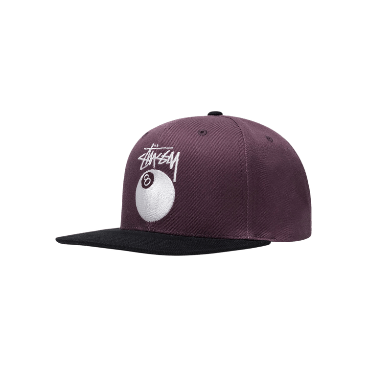 Stussy Twill Stock 8 Ball Cap 'Burgundy'