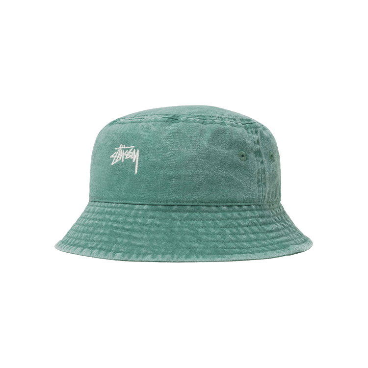 Stussy Washed Stock Bucket Hat 'Green'