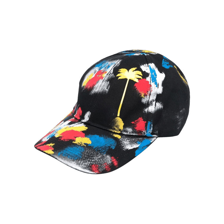 Palm Angels Painted Palm Cap 'Black/Yellow'