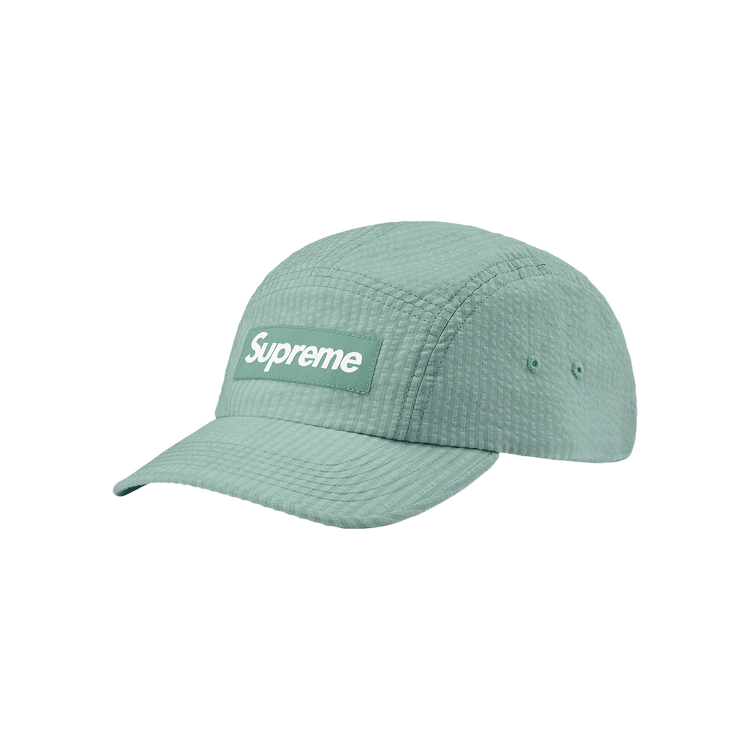 Supreme Washed Seersucker Camp Cap 'Sage'