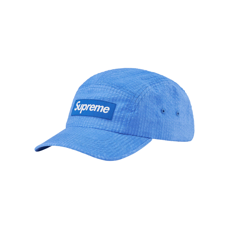 Supreme Washed Seersucker Camp Cap 'Blue'