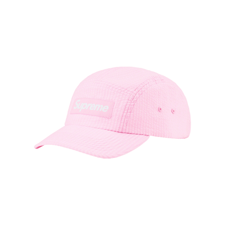 Supreme Washed Seersucker Camp Cap 'Light Pink'