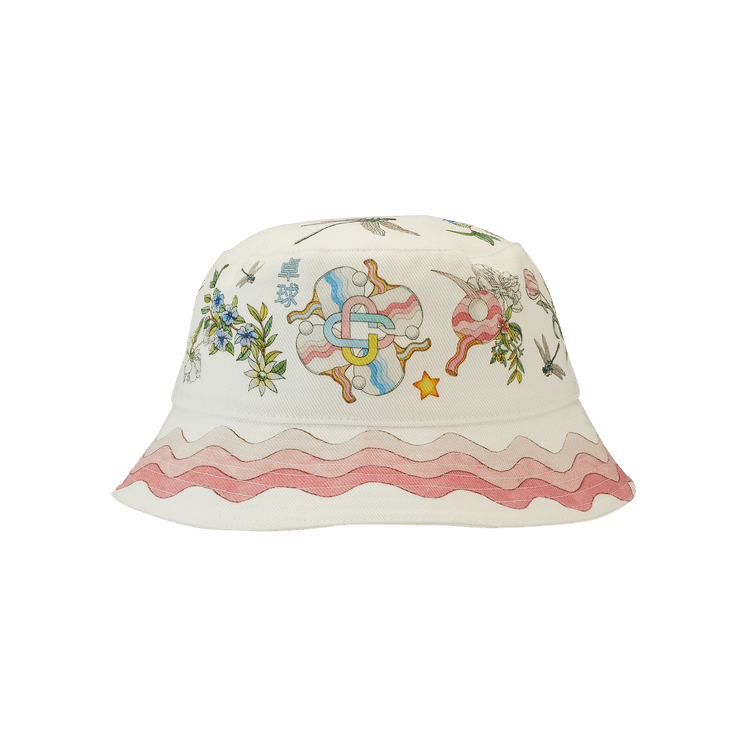 Casablanca Printed Denim Bucket Hat 'Ping Pong Fleurie Jour'