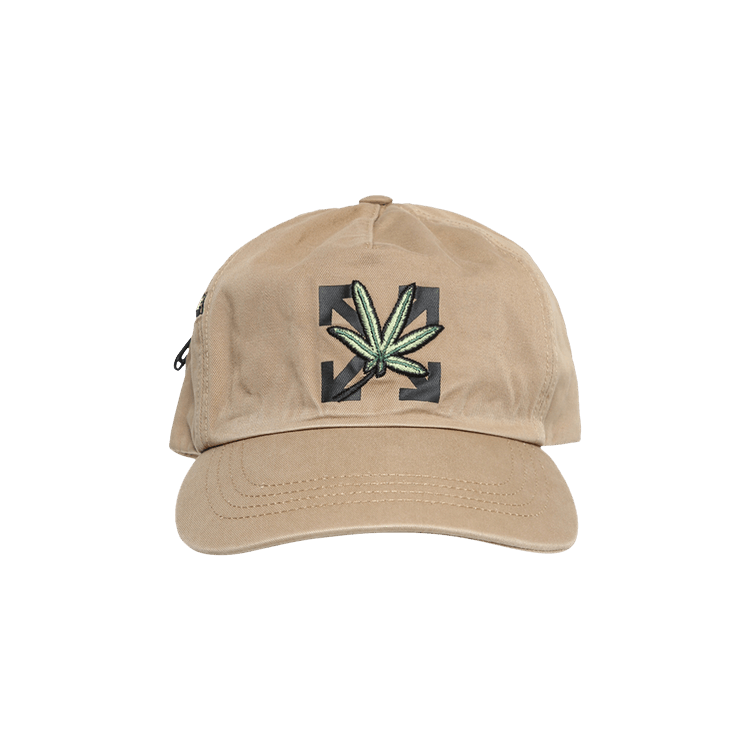Off-White Weed Baseball Cap 'Dark Sand/Green'