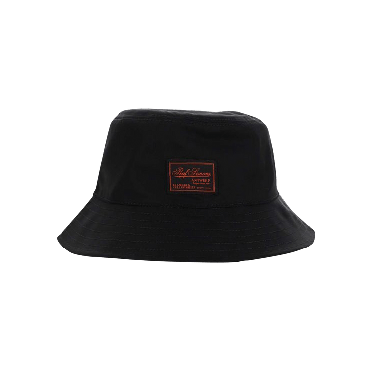 Raf Simons Reversible Bucket Hat With Woven Label 'Black'