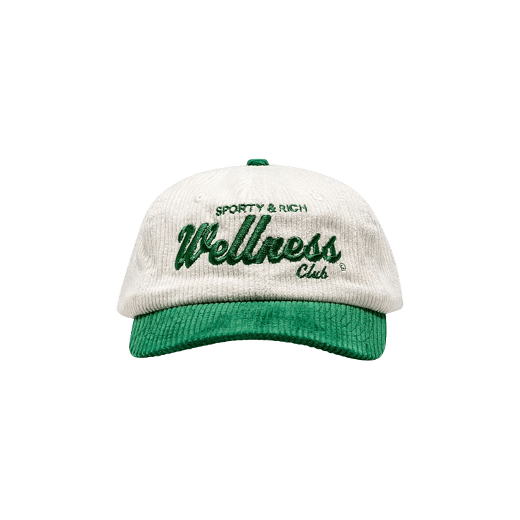 Sporty & Rich Corduroy Wellness Club Hat 'White/Teal'