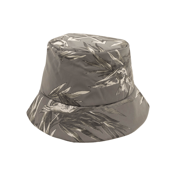 Off-White Polyester Bird Bucket Hat 'Grey'