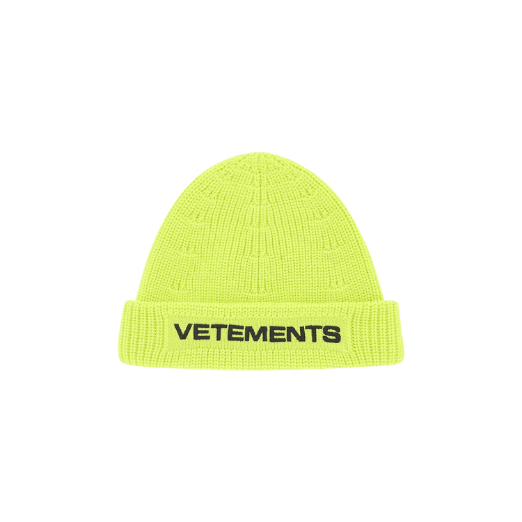 Vetements Logo Beanie 'Neon Yellow'