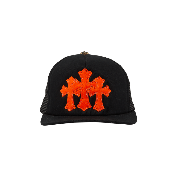 Chrome Hearts St. Barths Exclusive Cemetery Cross Trucker Hat 'Black/Orange'