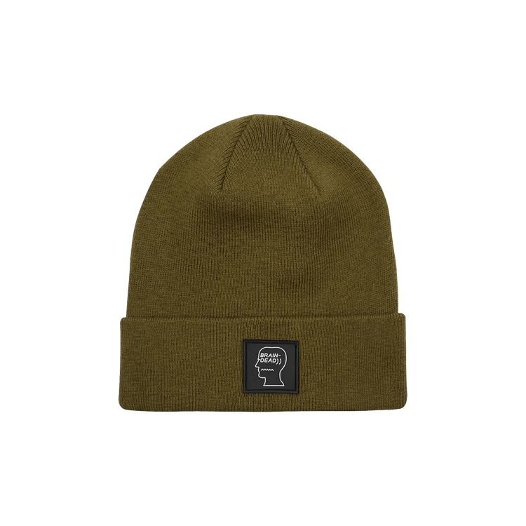 Brain Dead Logo Head Beanie 'Olive'