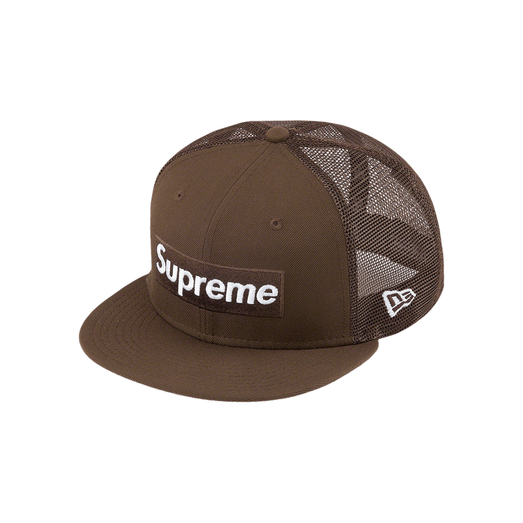 Supreme Box Logo Mesh Back New Era 'Brown'