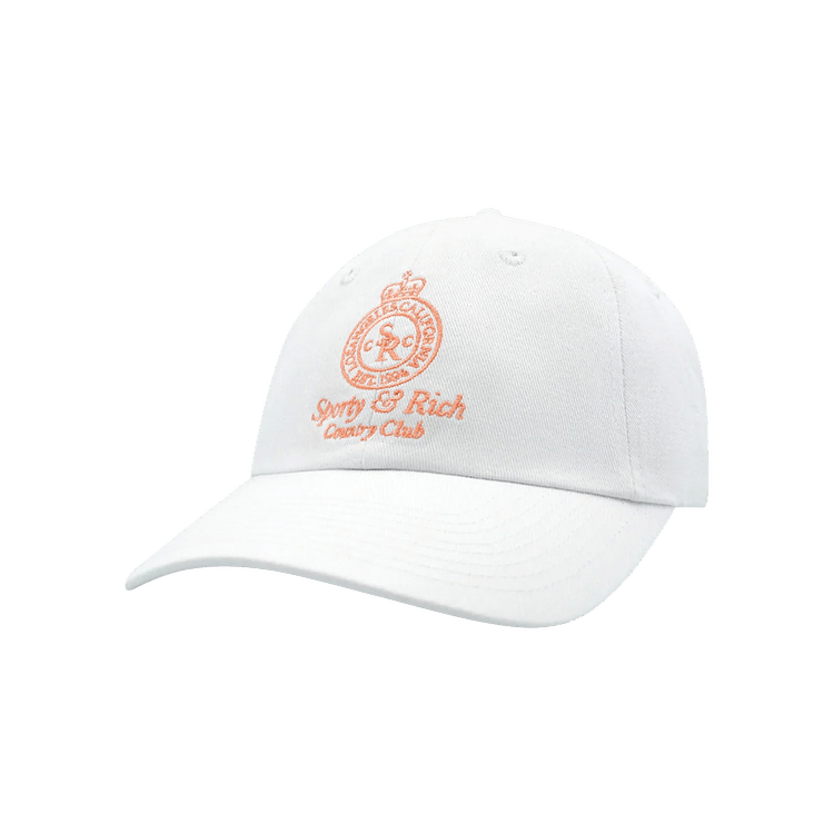 Sporty & Rich Crown Hat 'White/Grapefruit'